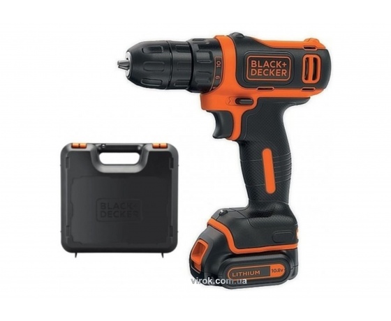 Фото 2 - Шуруповерт-дриль акумуляторний Black+Decker Li-Ion 10.8 В 1.5 Агод + кейс