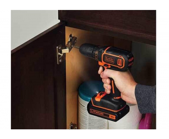 Фото 3 - Шуруповерт-дриль акумуляторний Black+Decker Li-Ion 18 В 1.5 Агод 40 Нм + 2 акумулятора і кейс