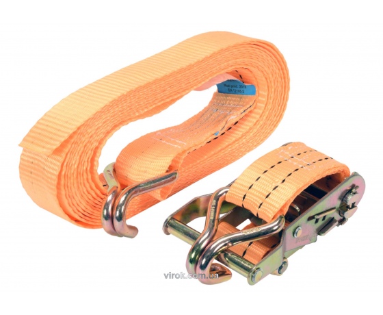 Фото 2 - Ремінь для кріплення багажу з тріщаткою VOREL 1000/2000 daN 6 м х 38 мм 2 шт