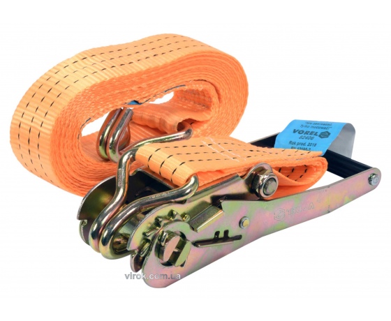 Фото 2 - Ремінь для кріплення багажу з тріщаткою VOREL 1500/3000 daN 6 м х 50 мм 2 шт