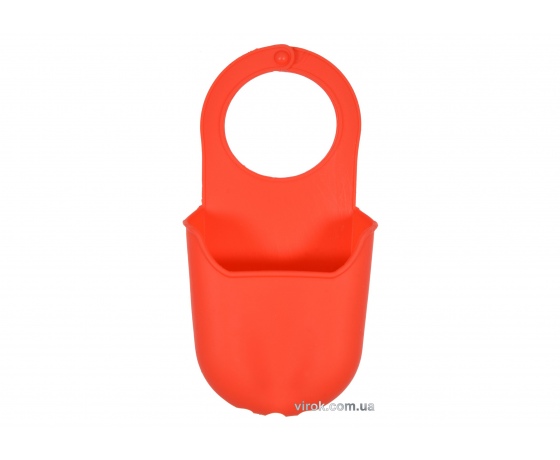 Фото 2 - Органайзер для губки підвісний силіконовий червоний FALA 200 х 100 мм