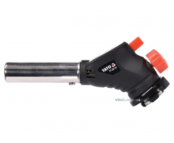 Фото 2 - Пальник газовий з п'єзозапалом YATO 360° 1 кВт 1000°С