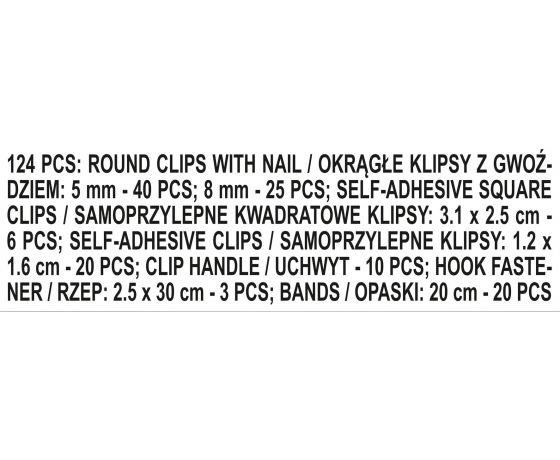 Фото 3 - Гачки для кріплення кабелів VOREL 124 шт