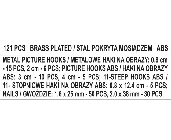 Фото 3 - Гачки для кріплення картин VOREL 121 шт