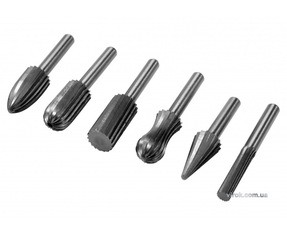 Фото 2 - Набір фрез різної форми по металу YATO з шпінделем 6 мм 6 шт
