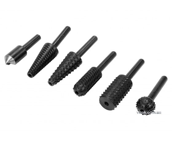 Фото 2 - Набір фрез різної форми по металу і дереву YATO з шпінделем 6 мм 6 шт