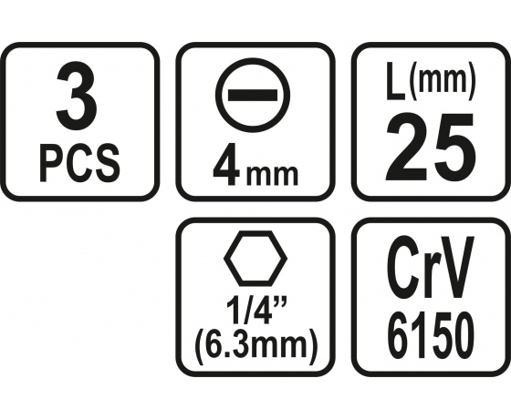 Фото 3 - Насадка викруткова STHOR шліц SL4 x 25 мм HEX 1/4