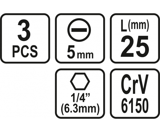 Фото 3 - Насадка викруткова STHOR шліц SL5 x 25 мм HEX 1/4