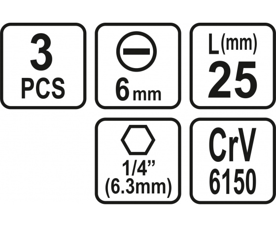 Фото 3 - Насадка викруткова STHOR шліц SL6 x 25 мм HEX 1/4