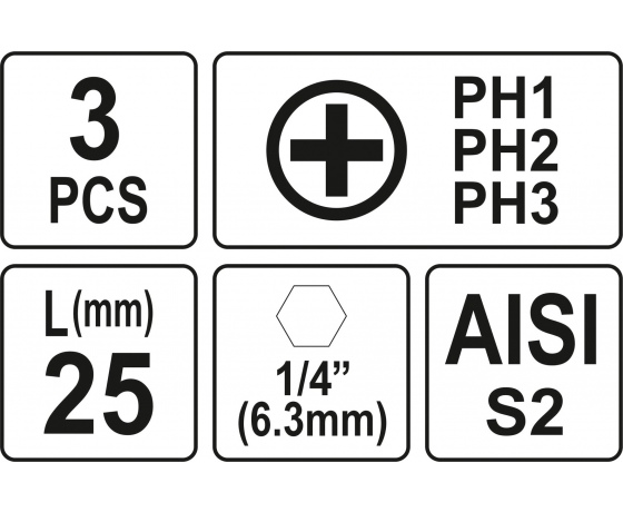 Фото 3 - Насадки викруткові YATO 