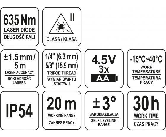 Фото 3 - Нівелір лазерний самонівелюючий YATO дальність- 20 м, точність- ±1.5 мм / 5 м
