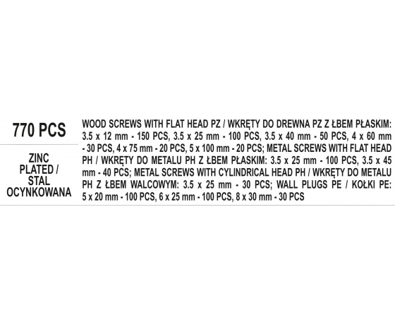 Фото 3 - Шурупи до дерева і металу та дюбелі VOREL 770 шт