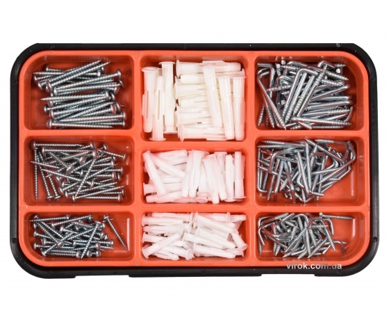 Фото 2 - Шурупи, гаки з різьбою та дюбелі VOREL 290 шт
