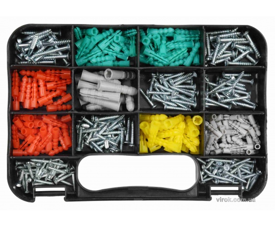 Фото 2 - Шурупи оцинковані і дюбелі YATO 350 шт