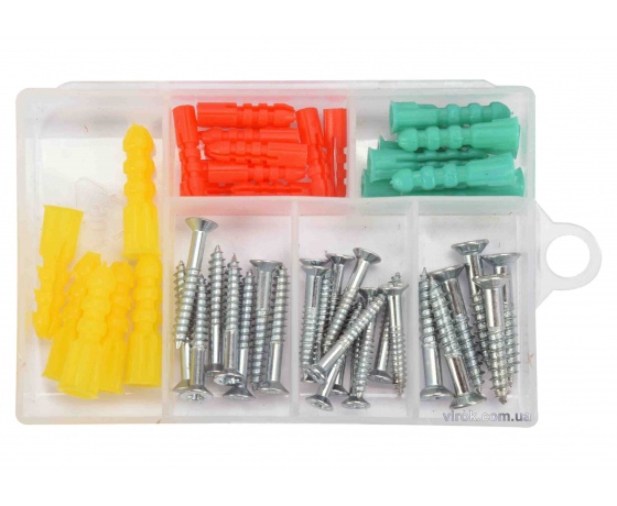 Фото 2 - Шурупи оцинковані і дюбелі YATO 52 шт