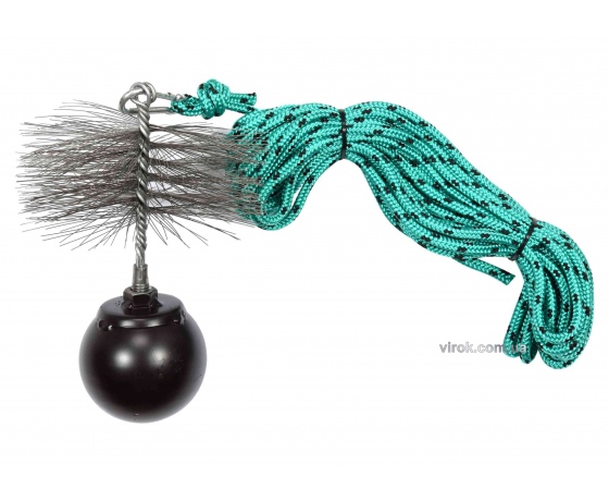 Фото 2 - Набір для очищення димарів VOREL : шнур Ø= 6 мм, l= 10 м; йорж Ø= 150 мм; гиря- 1.3 кг