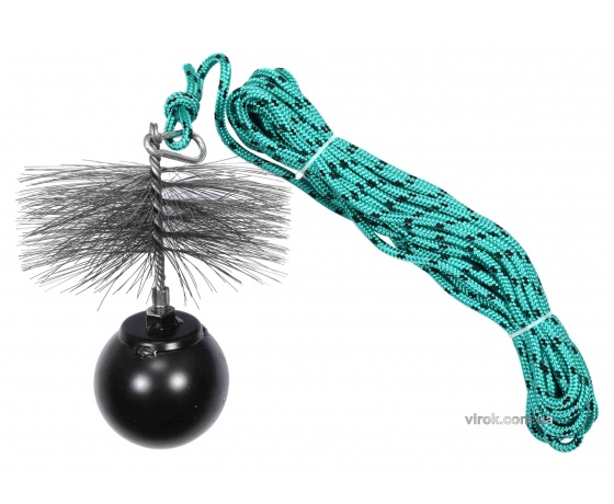 Фото 2 - Набір для очищення димарів VOREL : шнур Ø= 6 мм, l= 10 м; йорж Ø= 175 мм; гиря- 1.8 кг