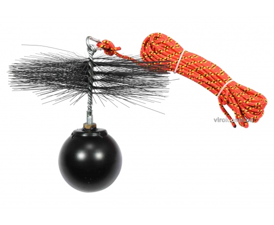 Фото 2 - Набір для очищення димарів VOREL : шнур Ø= 8 мм, l= 10 м; йорж Ø= 250 мм; гиря- 2.5 кг