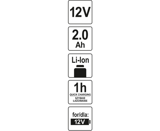 Фото 3 - Акумулятор YATO Li-Ion 12 В 2 Агод 1 год