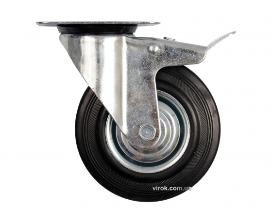 Фото 2 - Колесо до візка з обертовою опорою і гальмом VOREL Ø75 x 23 x 97 мм 40 кг