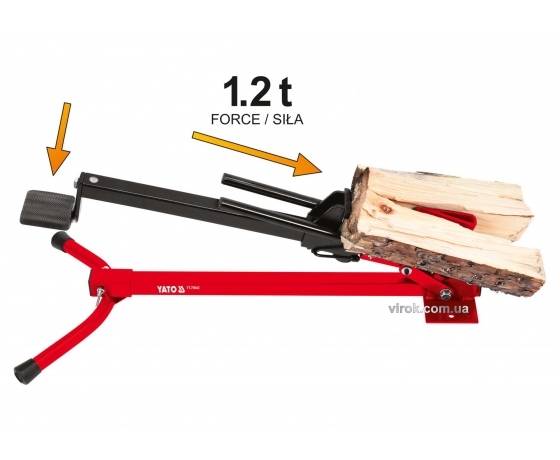 Фото 2 - Дровокол ножний YATO 430 мм 60-180 мм сила натиску- 1.2 т