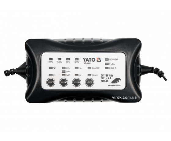 Фото 2 - Зарядний прилад для акумуляторів 6/12 В YATO 1-4 А 200 Агод