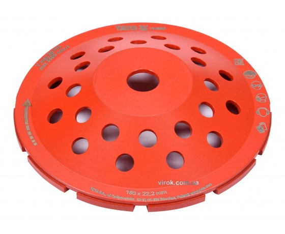 Фото 2 - Круг шліфувальний алмазний YATO 180 х 22.2 мм 6600 об/хв M14