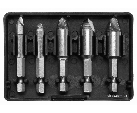 Фото 2 - Набір екстракторів для видалення зломаних гвинтів YATO HEX- 1/4