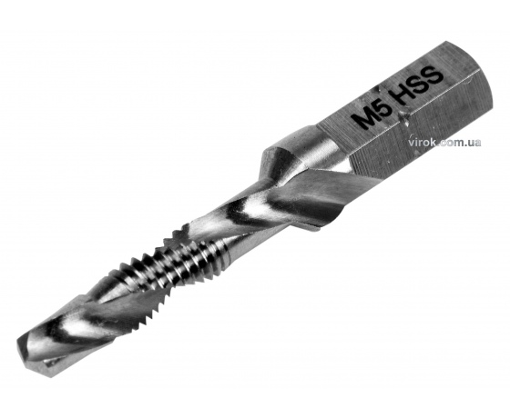 Фото 2 - Свердло-мітчик YATO М5 х 0.8 x 41/7 мм HSS М2 HEX-1/4