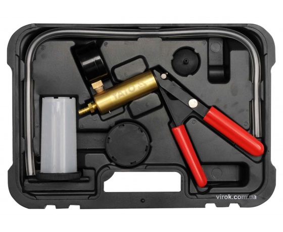 Фото 2 - Помпа ручна вакуумна з насадками YATO 16 шт