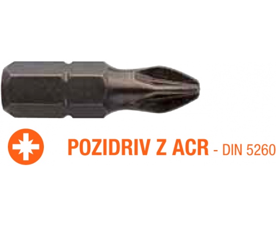 Фото 2 - Насадка викруткова INDUSTRY USH POZIDRIV ACR PZ2 x 25 мм 5 шт
