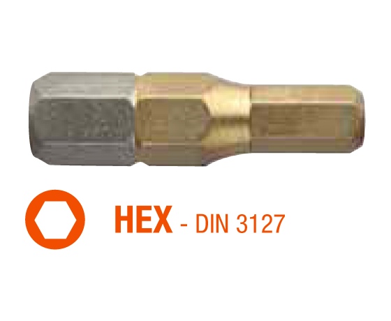 Фото 2 - Насадка викруткова титанова ISOTIN USH HEX 2.5 x 25 мм Torsion 10 шт