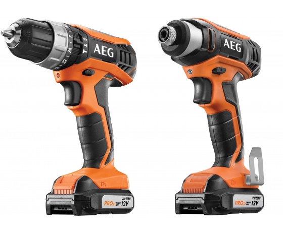 Фото 2 - Гайковерт ударний BSS12G3 + Шуруповерт-дриль ударний BSB12G3 AEG Li-Ion 12 В + 2 акумулятора і зарядний пристрій і кейс (4935471063)
