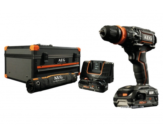 Фото 2 - Шуруповерт-дриль ударний безщітковий акумуляторний AEG Li-Ion 18 В 2.5 Агод 60 Нм 13 мм + 2 акумулятора і кейс (4935464410)