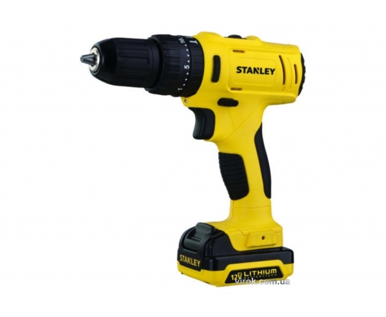 Фото 2 - Шуруповерт-дриль ударний акумуляторний STANLEY Li-ion 12 В 1.5 Агод 26 Нм 10 мм + 2 акумулятора і кейс