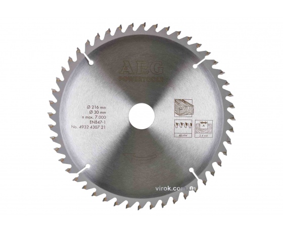 Фото 2 - Диск пиляльний по дереву AEG 216 x 30 x 2.4 мм 48 зубів