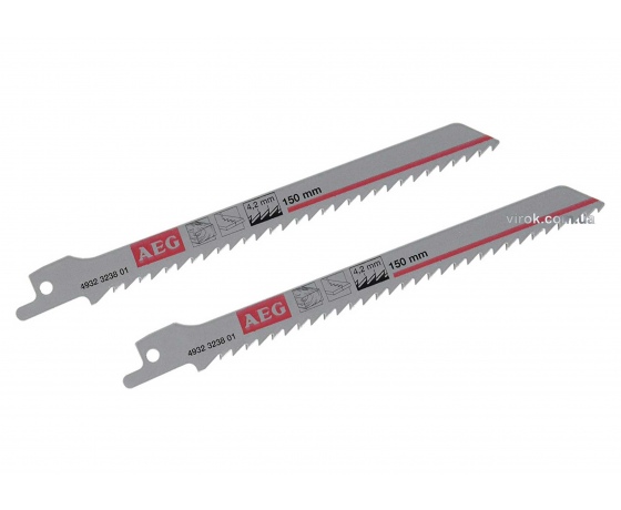 Фото 2 - Полотно до шаблевої пили для фігурного різу AEG 6-100 мм 150 мм крок зубів 4.2 мм 2 шт