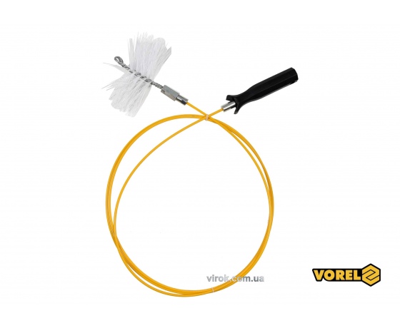 Фото 2 - Дріт для очищення димарів VOREL Ø6 мм x 3 м з йоржем Ø150 x 80 мм різьба M12