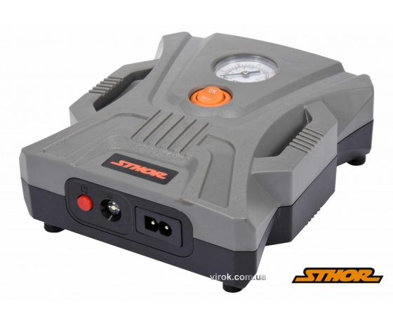 Фото 2 - Компресор автомобільний STHOR 12 В 120 Вт 25 л/хв 1 МПа + шланг 46 см + насадки