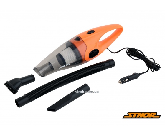 Фото 2 - Порохотяг автомобільний STHOR 12 В 100 Вт фільтр HEPA + насадки + сумка