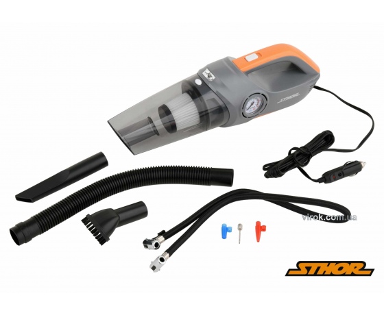 Фото 2 - Порохотяг автомобільний STHOR 12 В 80 Вт фільтр HEPA з компресором 120 Вт 1 Мпа 20 л/хв + сумка