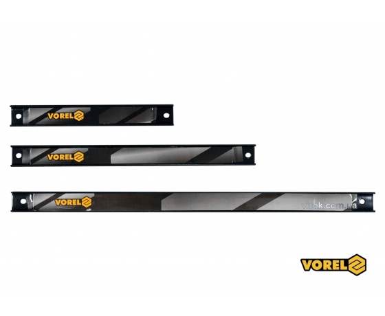 Фото 2 - Рейки магнітні сталеві VOREL 200/300/455 x 26 мм 3 шт