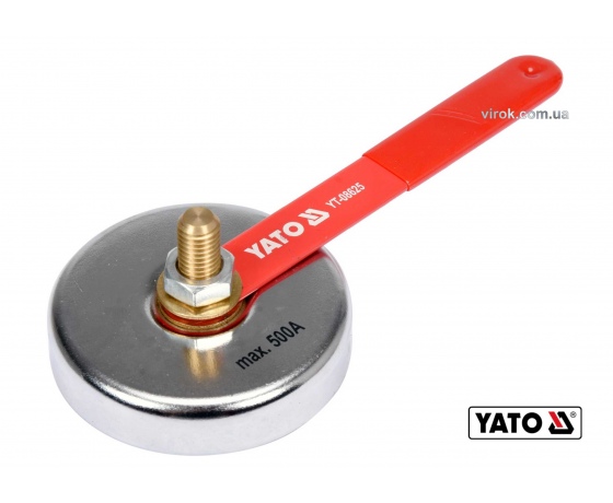 Фото 2 - Магнітний затискач маси для зварювання YATO 85 мм 7 кг для струму 500 А