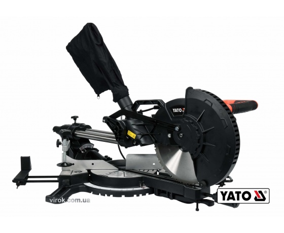 Фото 2 - Пила торцьовальна по дереву і металу з лазером і протяжкою YATO 1.8 кВт диск 255 x 25.4 мм