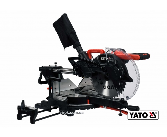 Фото 2 - Пила торцьовальна з лазером і протяжкою YATO 1.8 кВт диск 305 x 30 мм