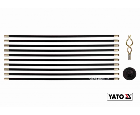Фото 2 - Прути гнучкі для очищення каналізації YATO 20 мм x 93 см з 2 наконечниками 10 шт
