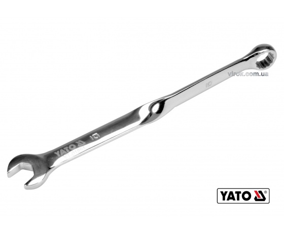Фото 2 - Ключ ріжково-накидний кручений 90° YATO 10 x 165 мм