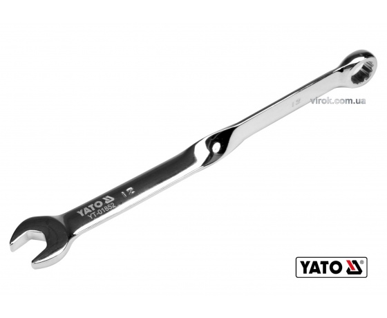 Фото 2 - Ключ ріжково-накидний кручений 90° YATO 12 x 204 мм