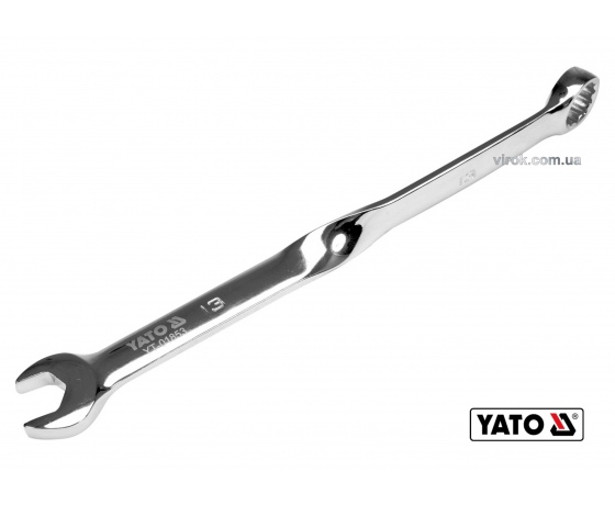 Фото 2 - Ключ ріжково-накидний кручений 90° YATO 13 x 204 мм