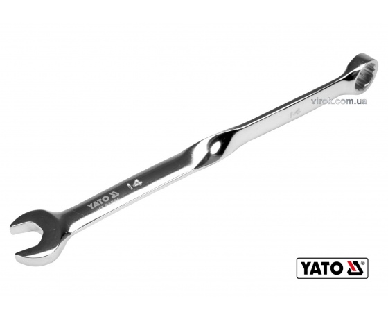 Фото 2 - Ключ ріжково-накидний кручений 90° YATO 14 x 216 мм
